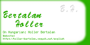 bertalan holler business card